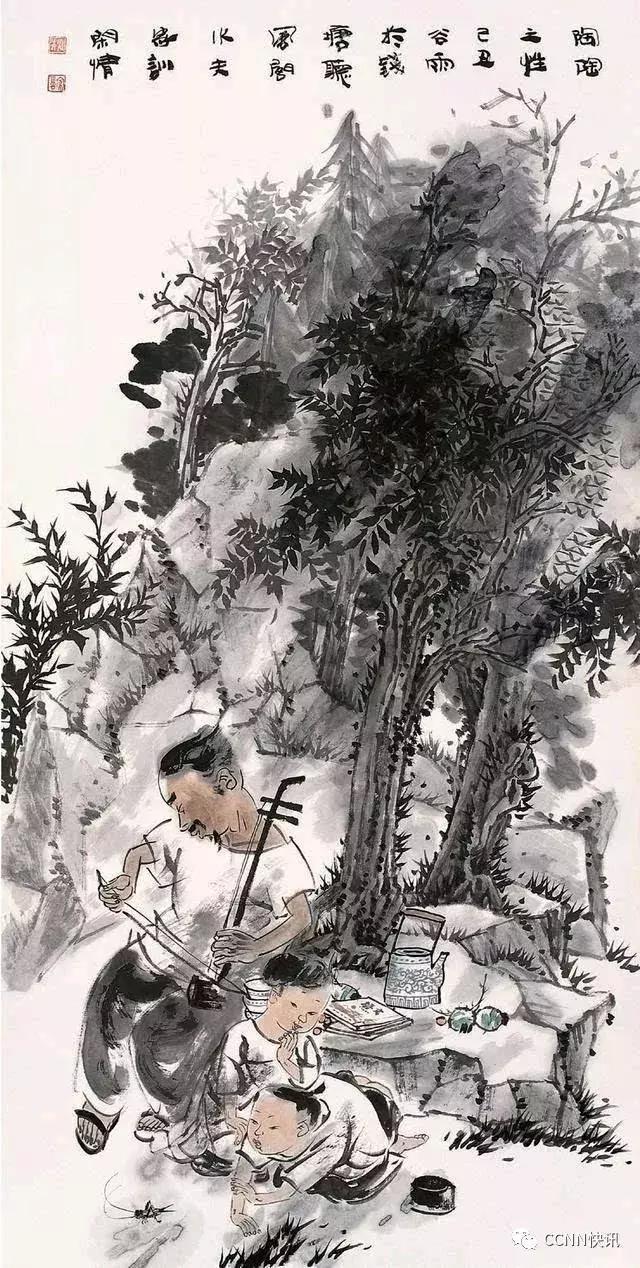 海蛍】額装 孫剛 丹新 肉筆 人物画 中国画-